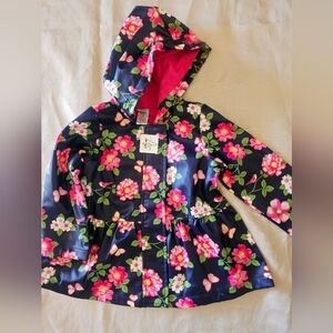 NEW Little Me Rain jacket, flowers girl